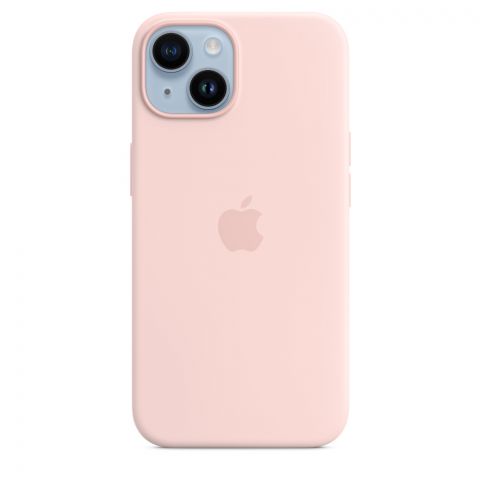 Оригинальный силиконовый чехол для iPhone 14 Plus Silicone Case with MagSafe-Chalk Pink