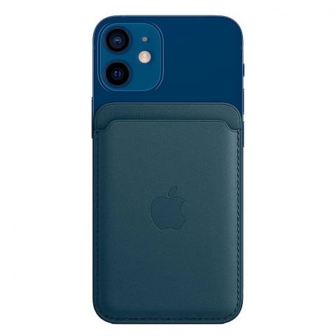 Кожаный чехол-бумажник Leather Wallet MagSafe для iPhone 12 | 12 mini | 12 Pro | 12 Pro Max-Baltic Blue