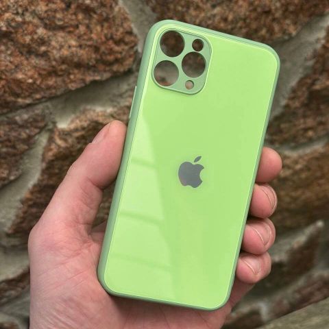 Стеклянный чехол для iPhone 11 Pro Max Glass Case Pastel Logo (2)
