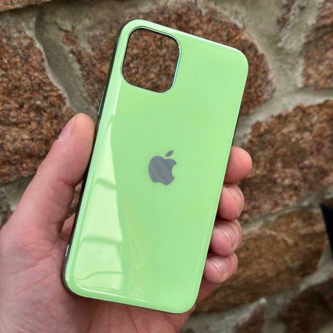 Чехол для iPhone 11 Pro Glass Silicone Logo -Dark Green