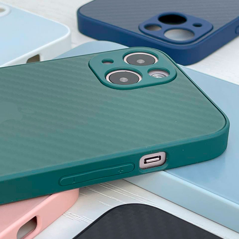 Скляний матовий чохол для iPhone 13 Pro Max Glass Case Carbon Style фото 1