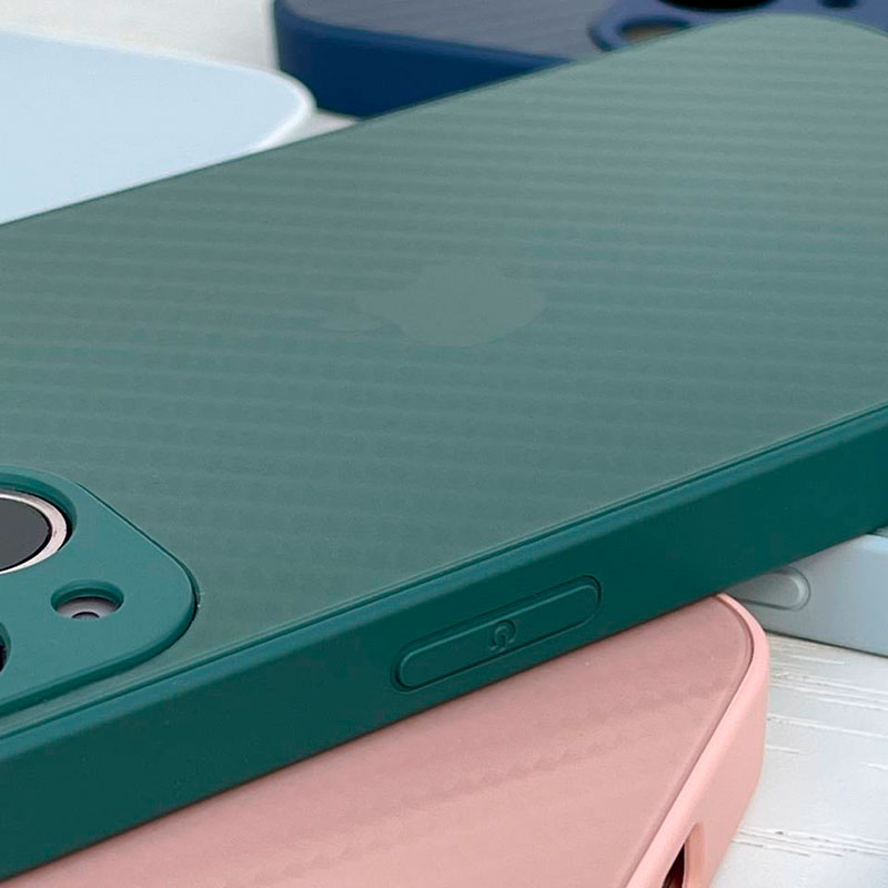 Скляний матовий чохол для iPhone 13 Pro Max Glass Case Carbon Style фото 3