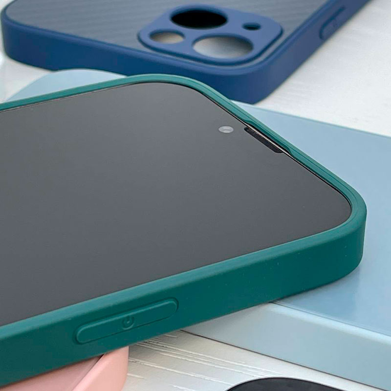 Скляний матовий чохол для iPhone 13 Pro Max Glass Case Carbon Style фото 4