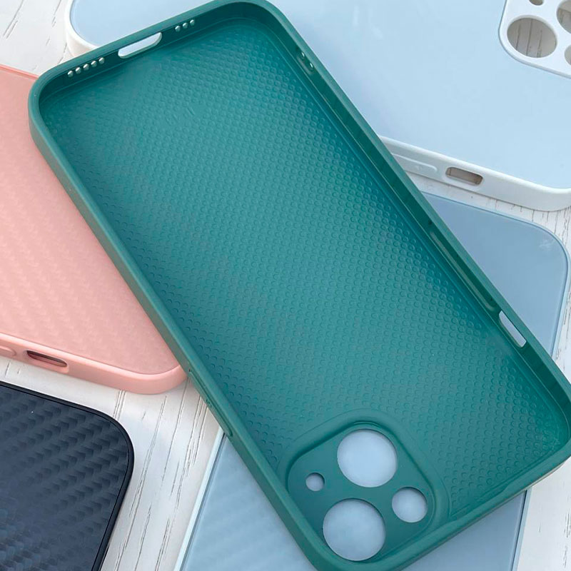 Скляний матовий чохол для iPhone 13 Pro Max Glass Case Carbon Style фото 5