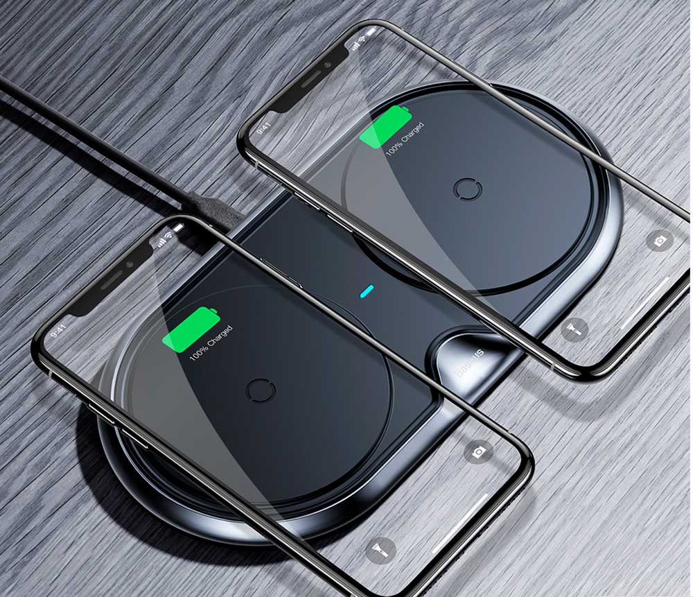 Беспроводная зарядка Baseus Dual Wireless Charger 10W Black фото 4
