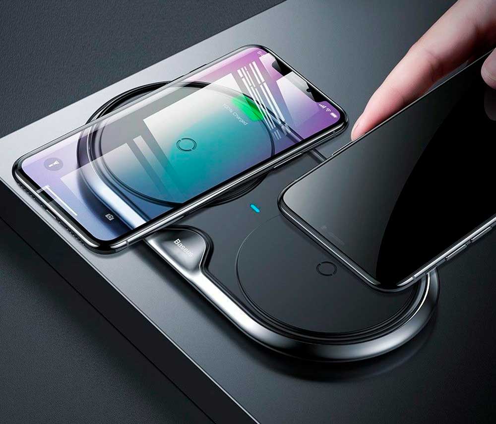 Беспроводная зарядка Baseus Dual Wireless Charger 10W Black фото 5