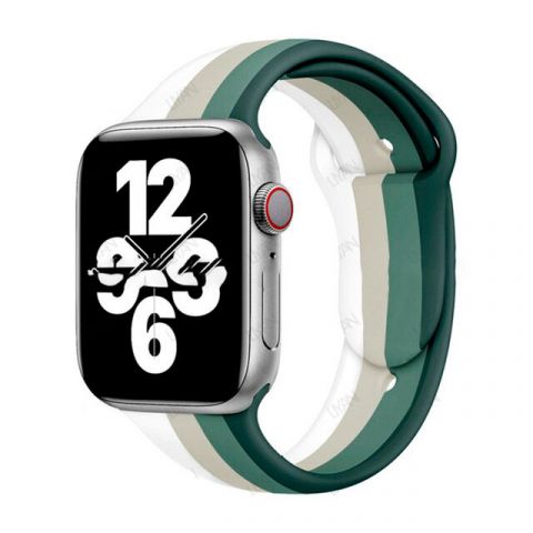 Радужный силиконовый ремешок для Apple Watch 42/44/45mm Rainbow-Green