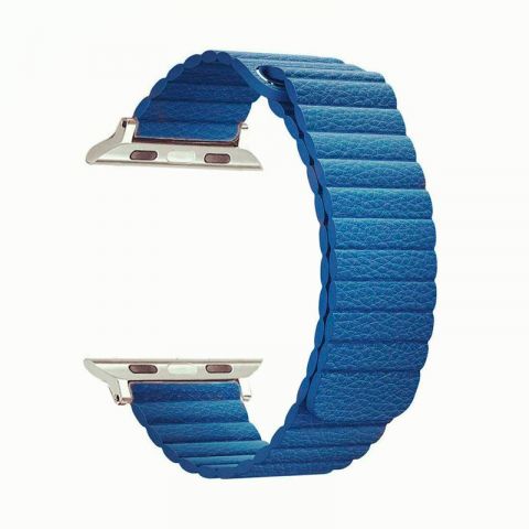 Ремешок для Apple Watch 38/40/41mm Magnetic Leather Loop-Blue