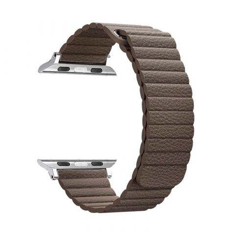 Ремешок для Apple Watch 42/44/45mm Magnetic Leather Loop-Brown