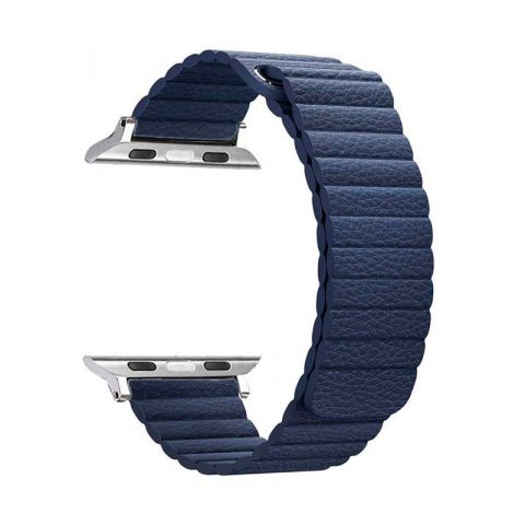 Ремешок для Apple Watch 38/40/41mm Magnetic Leather Loop-Midnight Blue