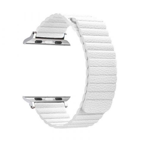 Ремешок для Apple Watch 38/40/41mm Magnetic Leather Loop-White