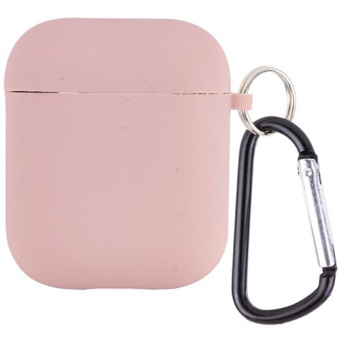 Чехол AirPods 1/2 Silicone Case Microfiber-Pink Sand