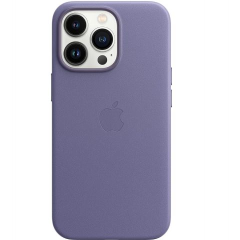 Кожаный чехол для iPhone 12 / 12 Pro Leather Case MagSafe (Animation)-Light Violet