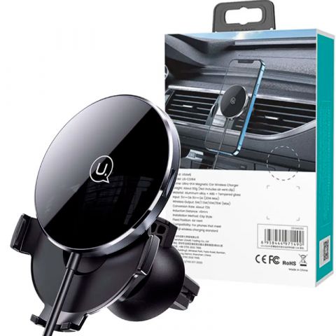 Автодержатель с беспроводной зарядкой MagSafe Usams (US-CD164) Ultra-Slim Magnetic Car Wireless Charger 15W